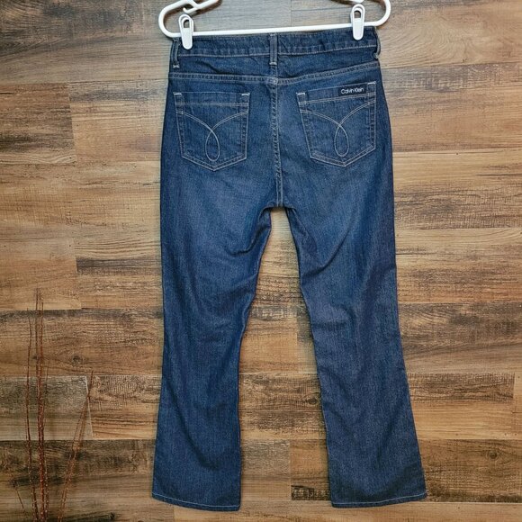 Vtg Calvin Klein Jeans Size 6 Bootcut Mid Rise Medium Dark Stretch Denim Y2K - Picture 3 of 11